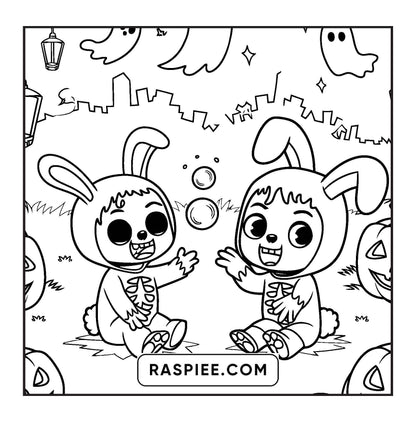 85 Bold and Easy Creepy Friends Halloween Coloring Pages