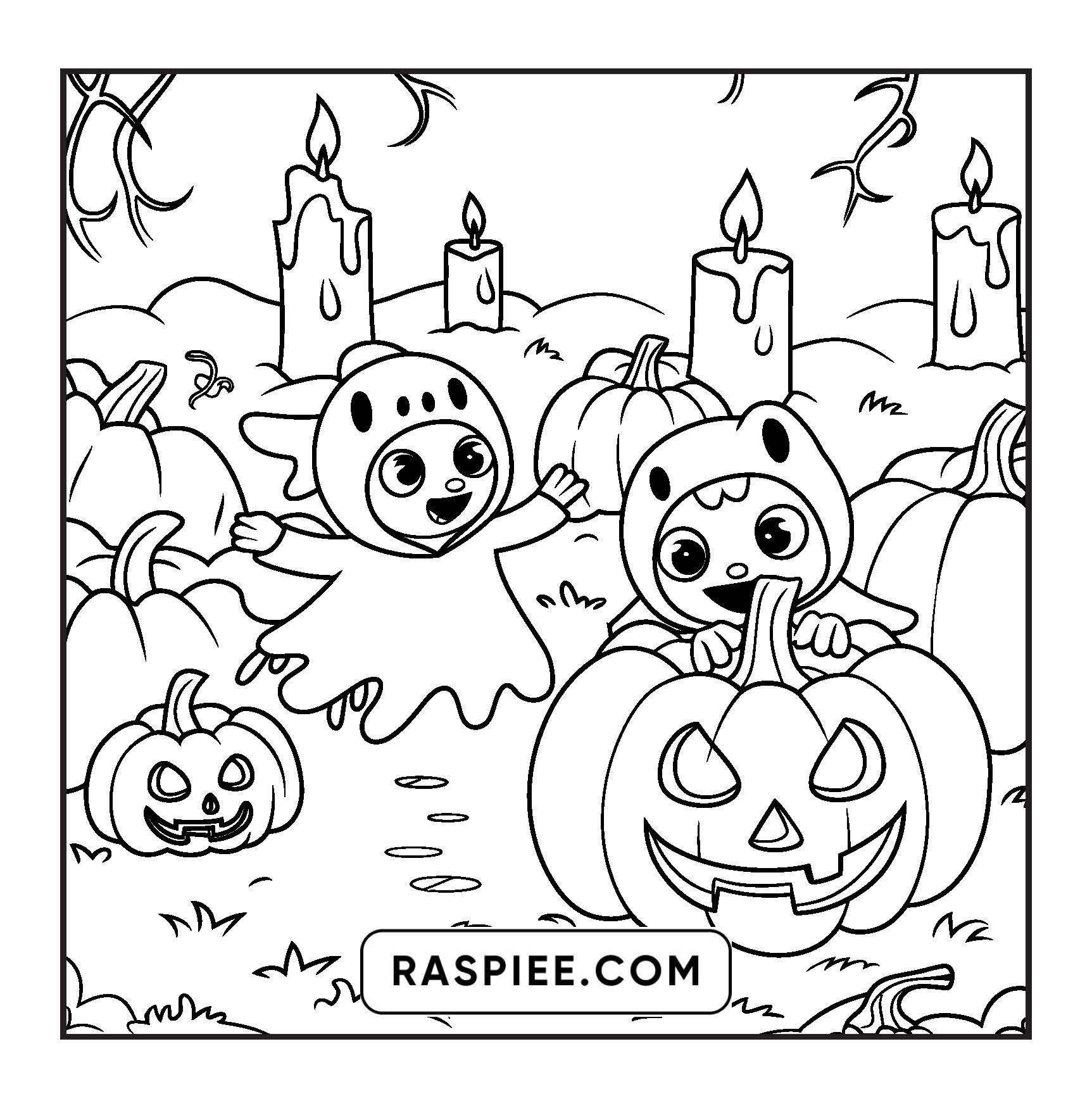 85 Bold and Easy Creepy Friends Halloween Coloring Pages