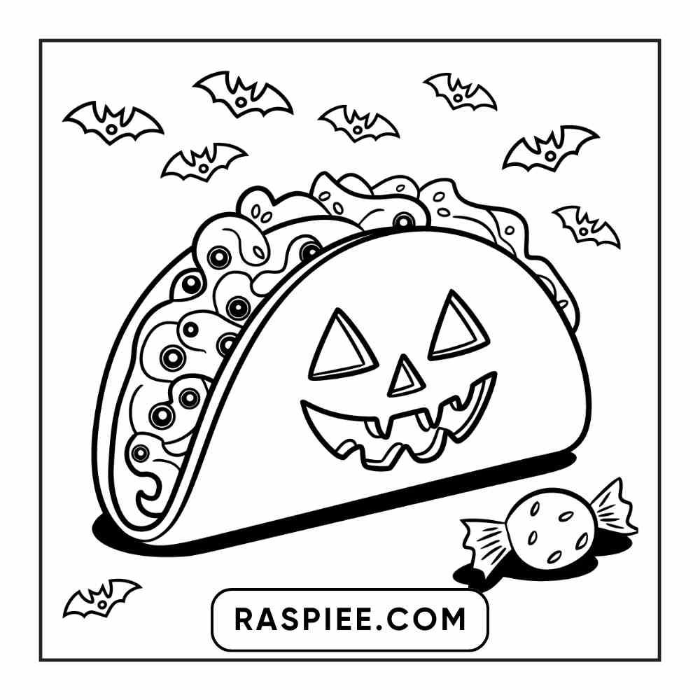 100 Bold Easy Spooky Food & Drinks Coloring Pages Printable PDF Instant Download
