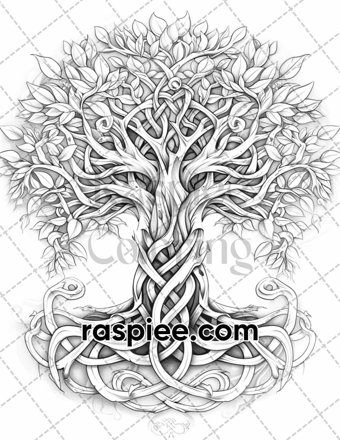 87 Viking Tattoos Grayscale Adult Coloring Pages Printable PDF Instant Download