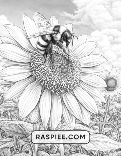 Insects and Flowers Adult Coloring Pages