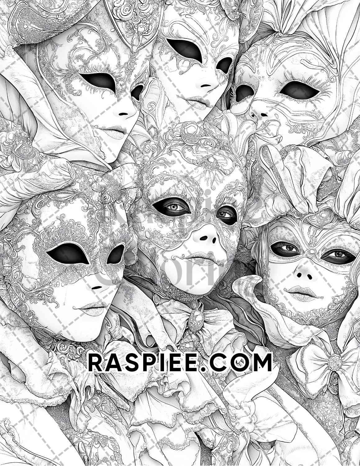 Halloween Surreal Adult Coloring Pages Printable PDF Instant Download