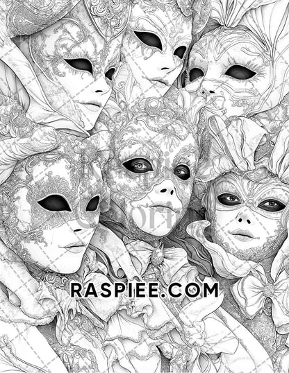 Halloween Surreal Adult Coloring Pages Printable PDF Instant Download
