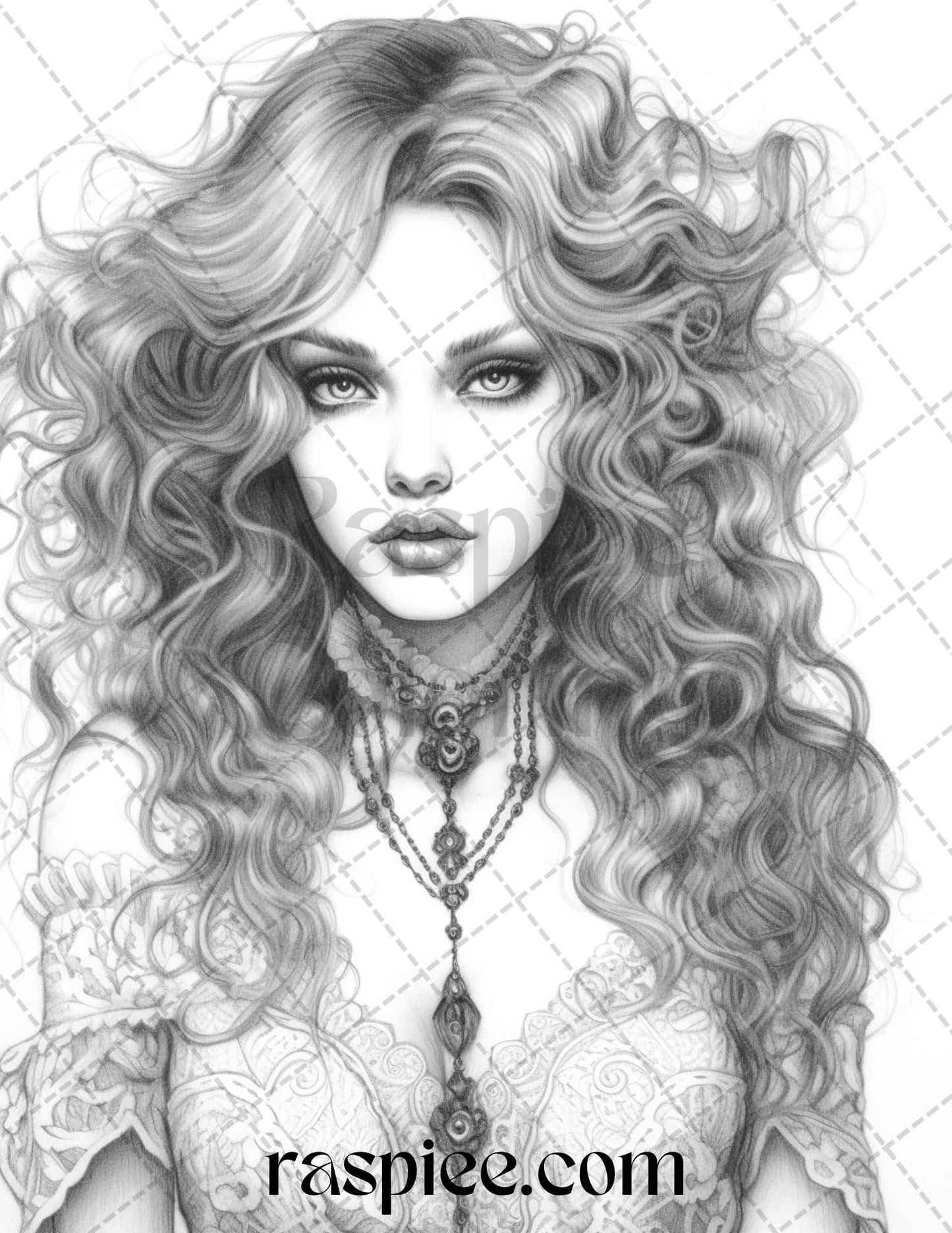 Bewitching Vampires Grayscale Coloring Pages Printable for Adults, PDF File Instant Download