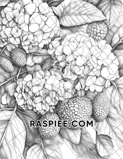 Fall Flowers Adult Coloring Pages Printable PDF Instant Download