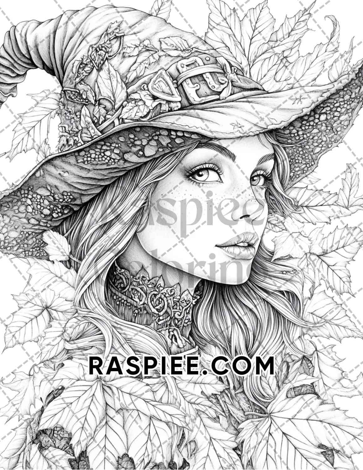 Enchanted Witches Adult Coloring Pages Printable PDF Instant Download