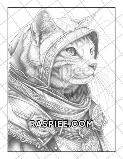 60 Cats Dressed Up Adult Coloring Pages Printable PDF Instant Download