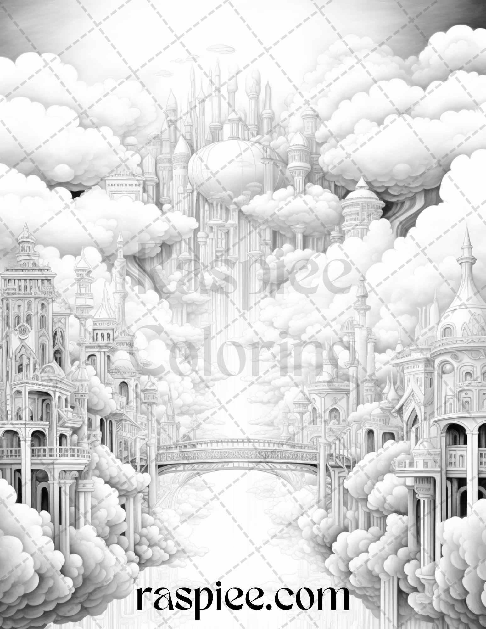 60 Enchanting Surrealism Grayscale Coloring Pages Printable for Adults, PDF File Instant Download
