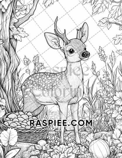 Autumn Charm Adult Coloring Pages Printable PDF Instant Download