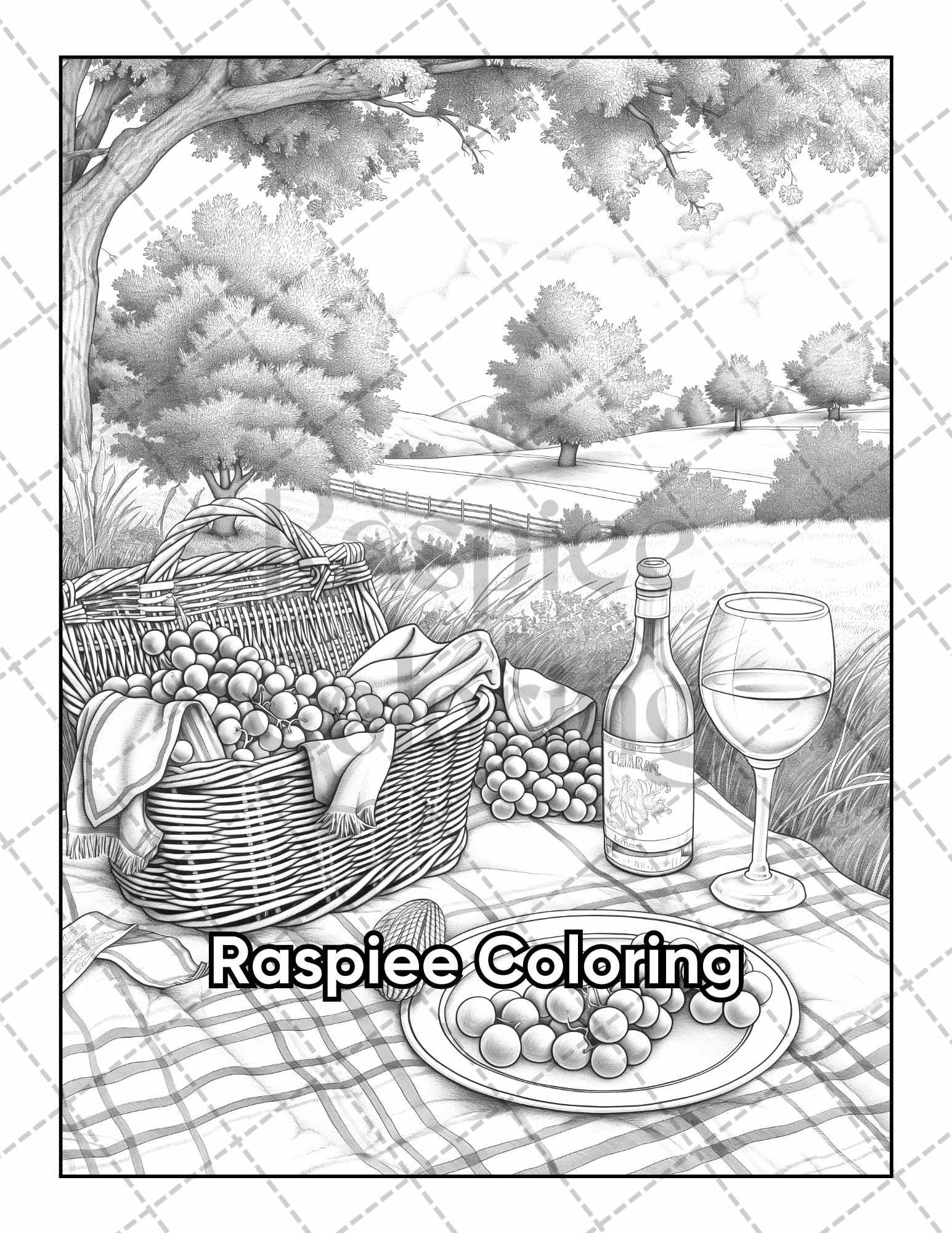 50 Country Farm Scenes Adult Coloring Pages Printable PDF Instant Download