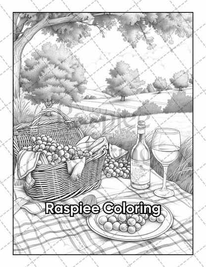 50 Country Farm Scenes Adult Coloring Pages Printable PDF Instant Download