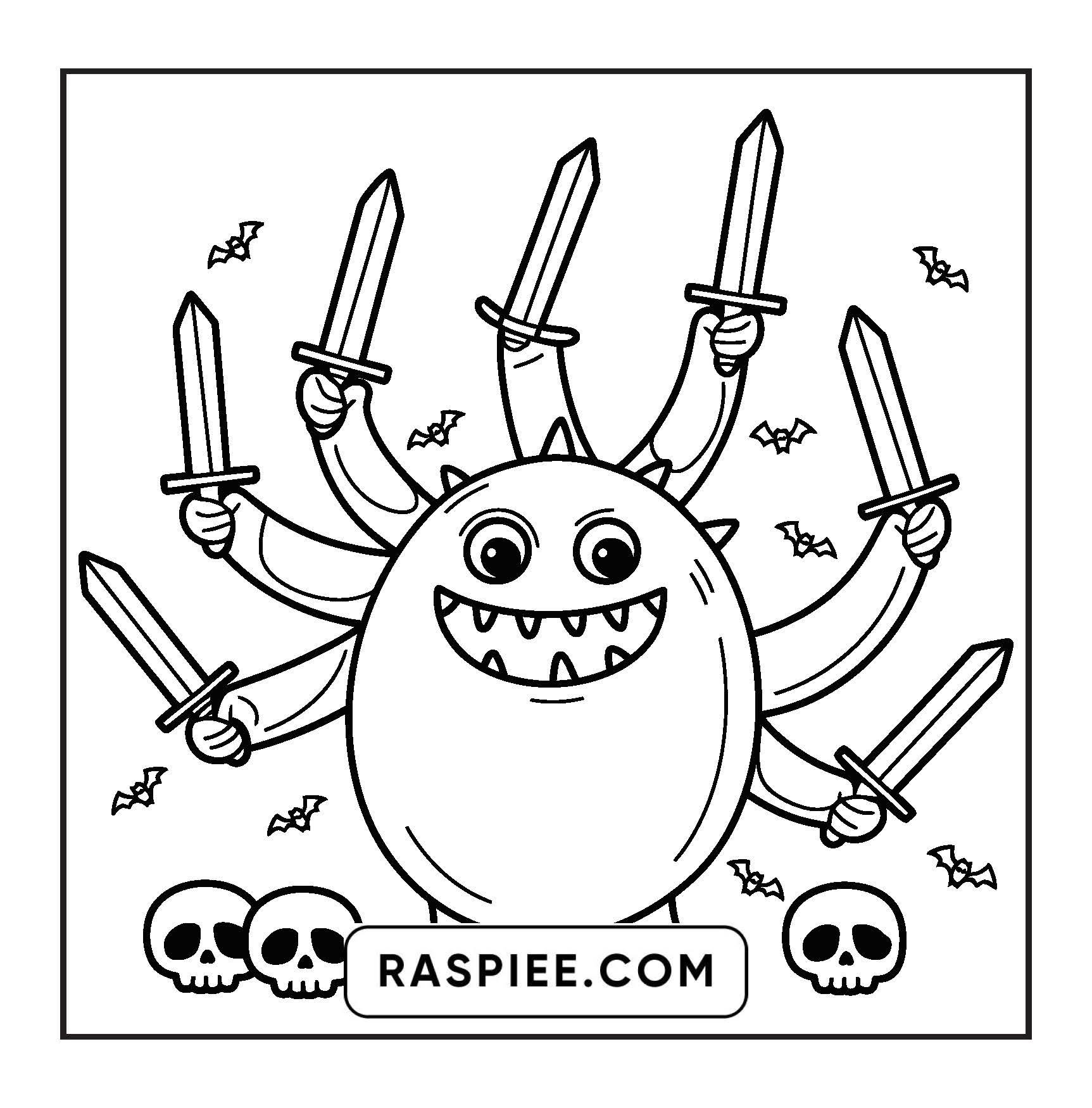 90 Bold and Easy Creepy Monster Coloring Pages