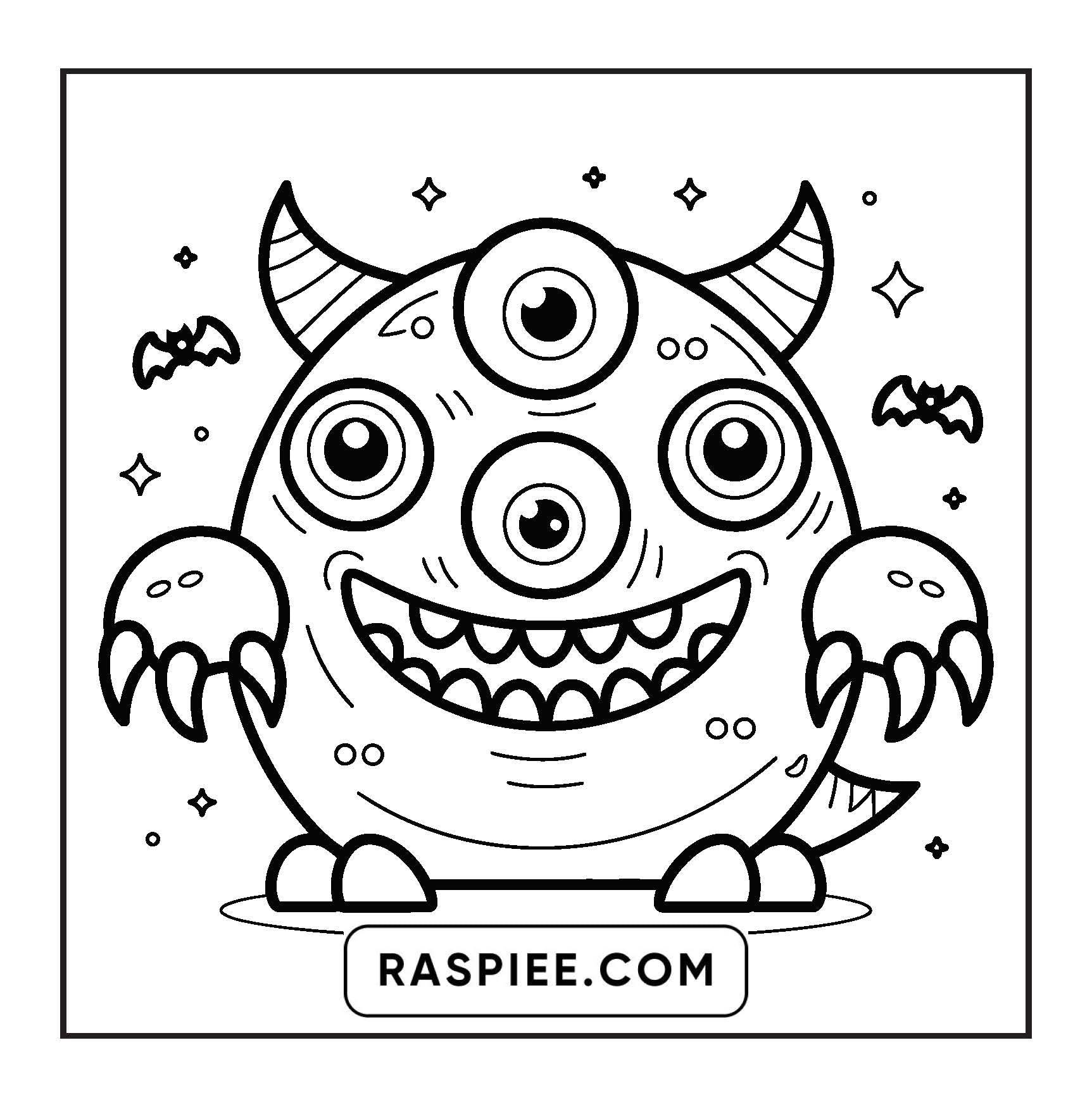 90 Bold and Easy Creepy Monster Coloring Pages
