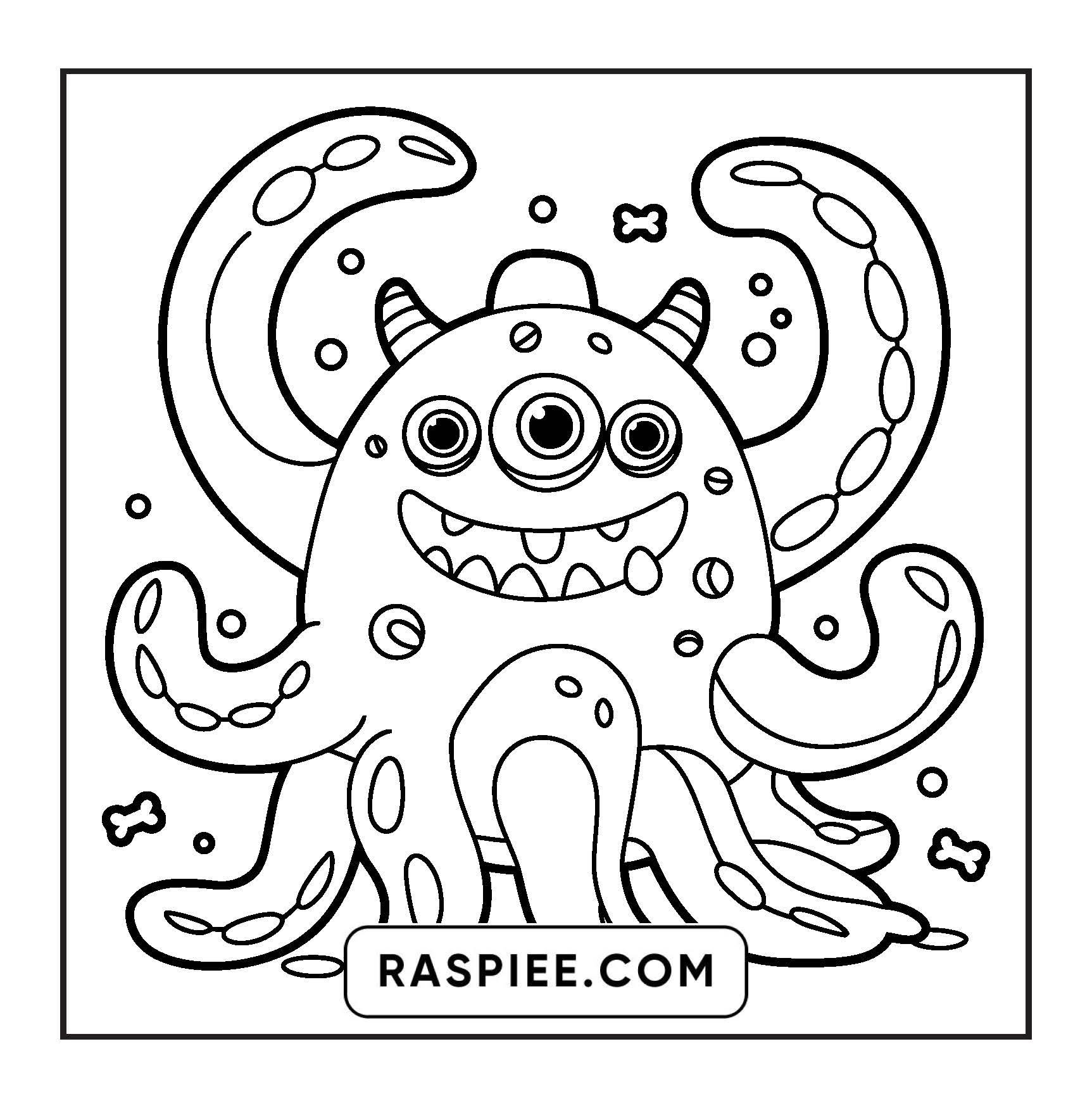 90 Bold and Easy Creepy Monster Coloring Pages