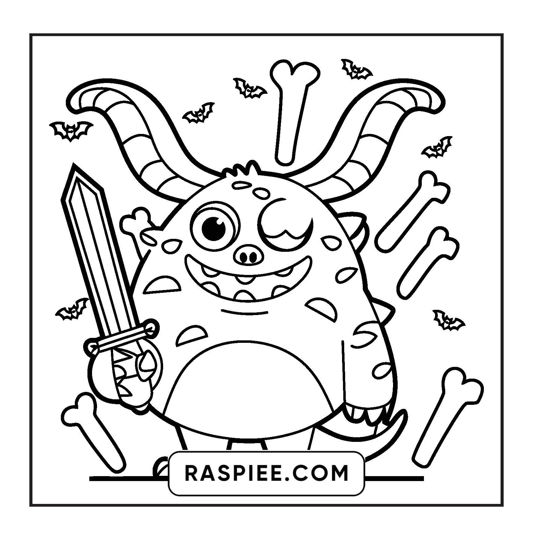 90 Bold and Easy Creepy Monster Coloring Pages