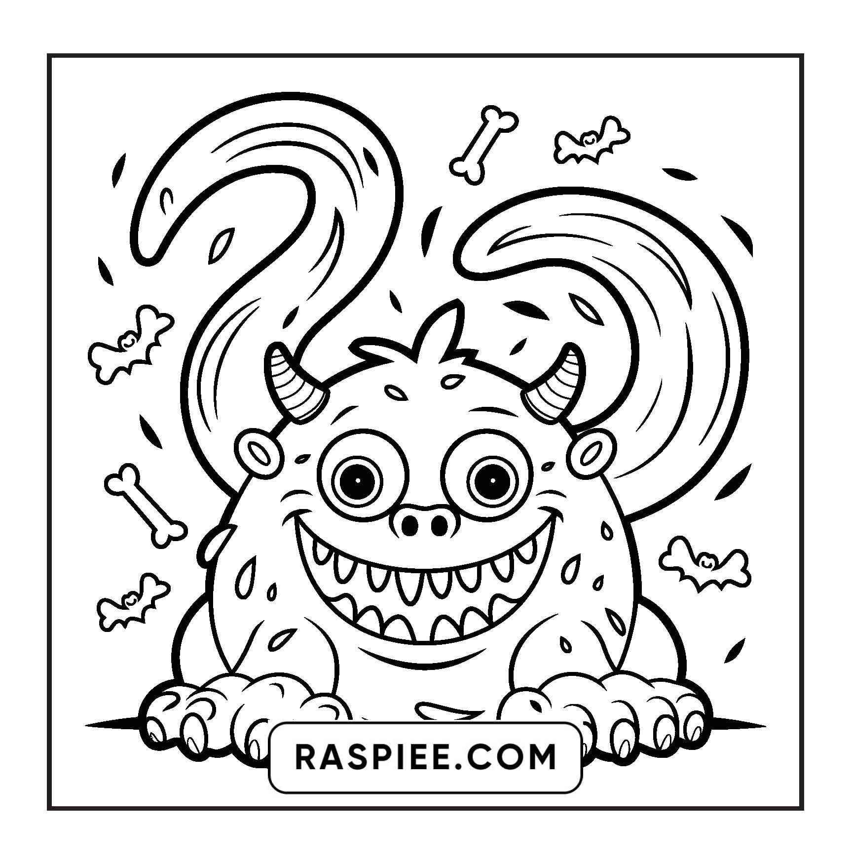 90 Bold and Easy Creepy Monster Coloring Pages