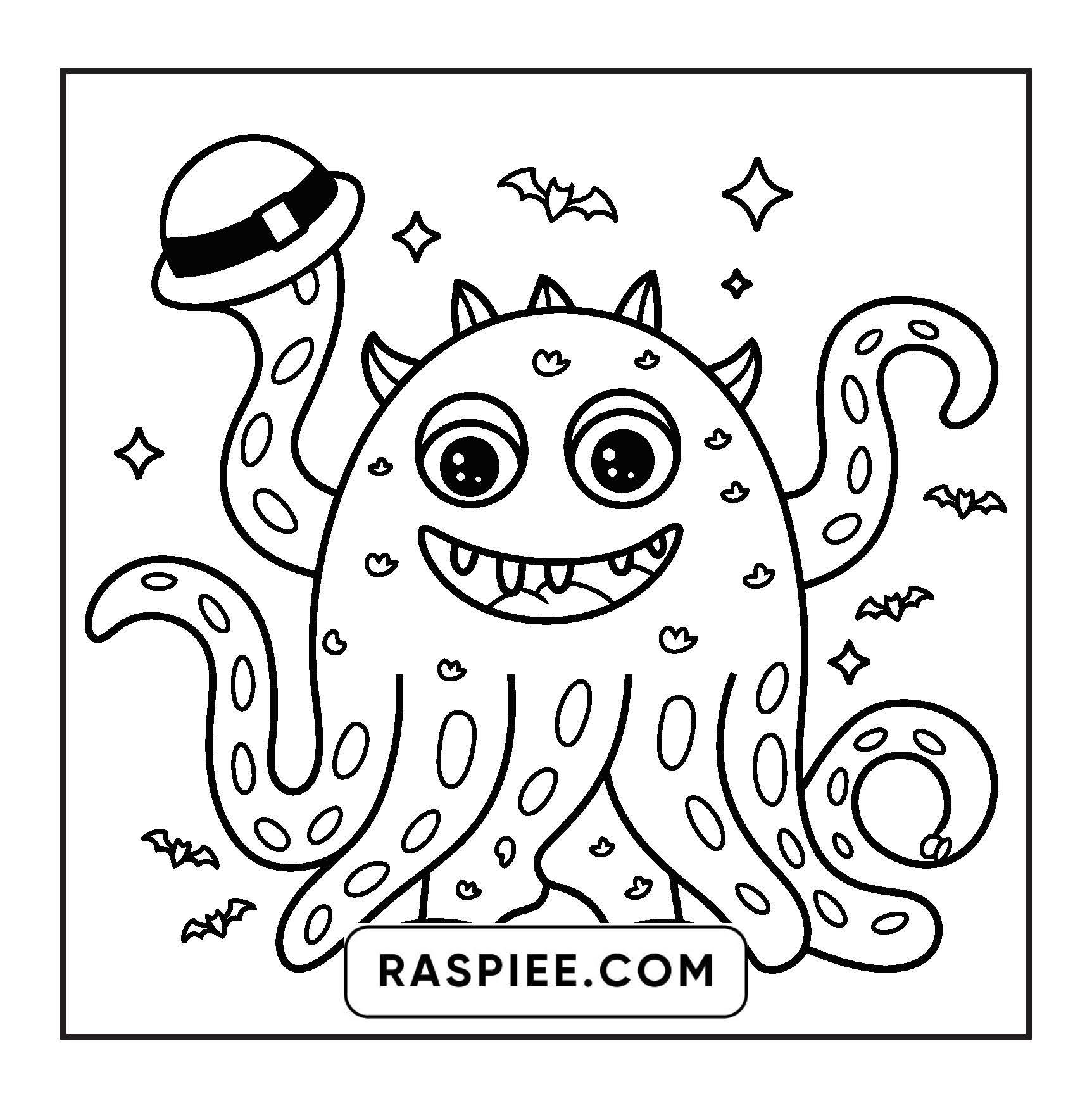90 Bold and Easy Creepy Monster Coloring Pages