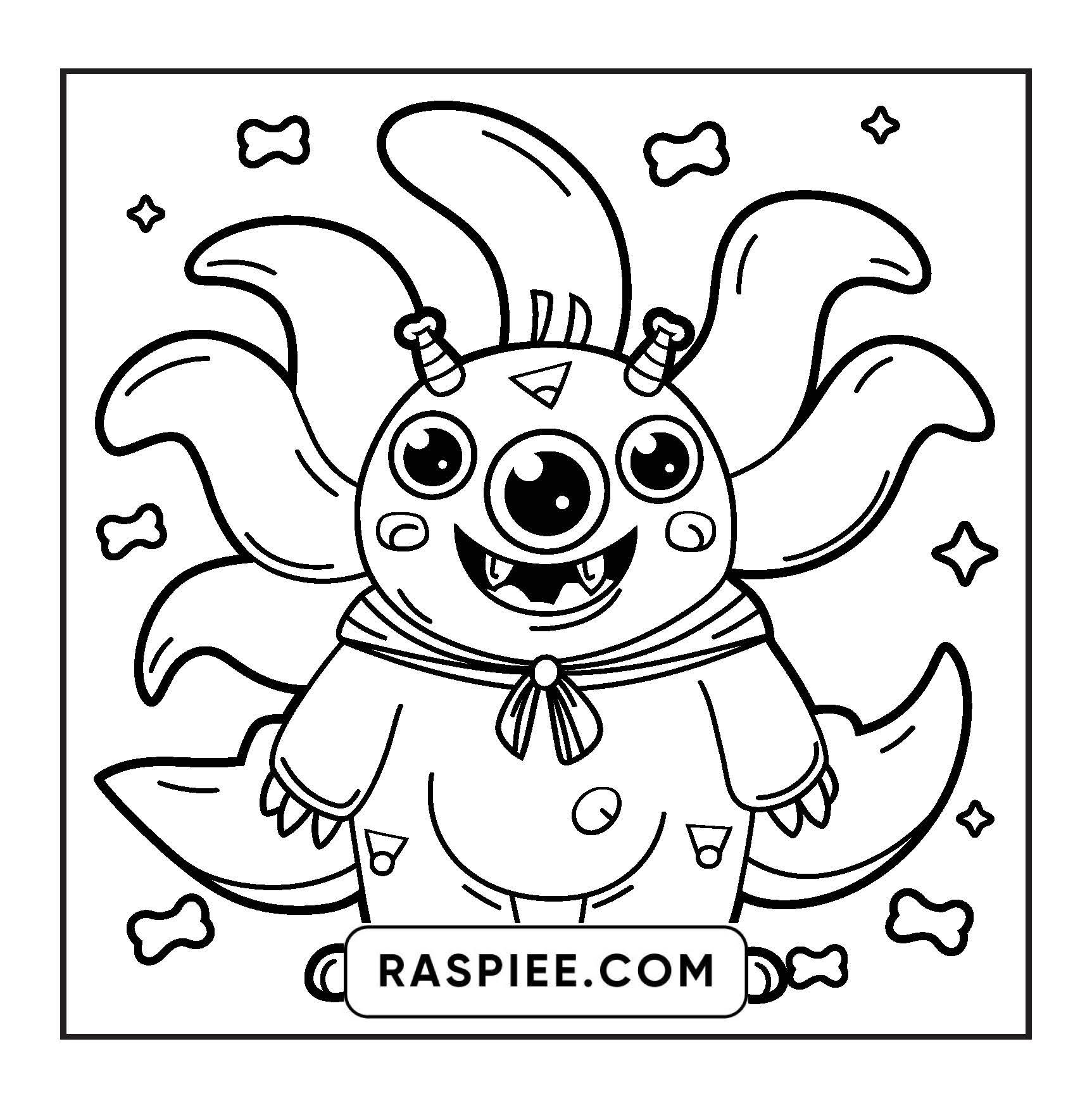 90 Bold and Easy Creepy Monster Coloring Pages