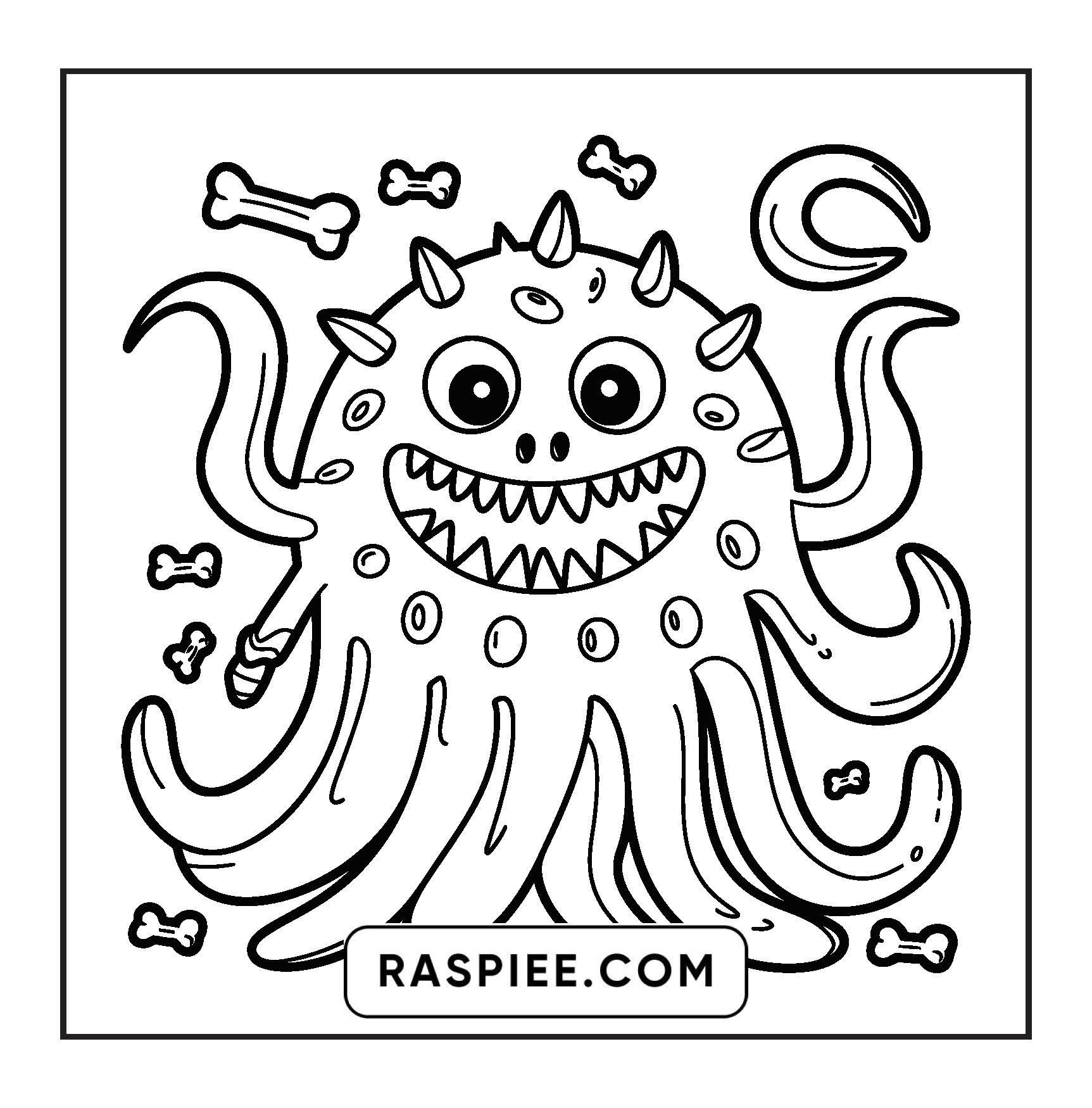90 Bold and Easy Creepy Monster Coloring Pages