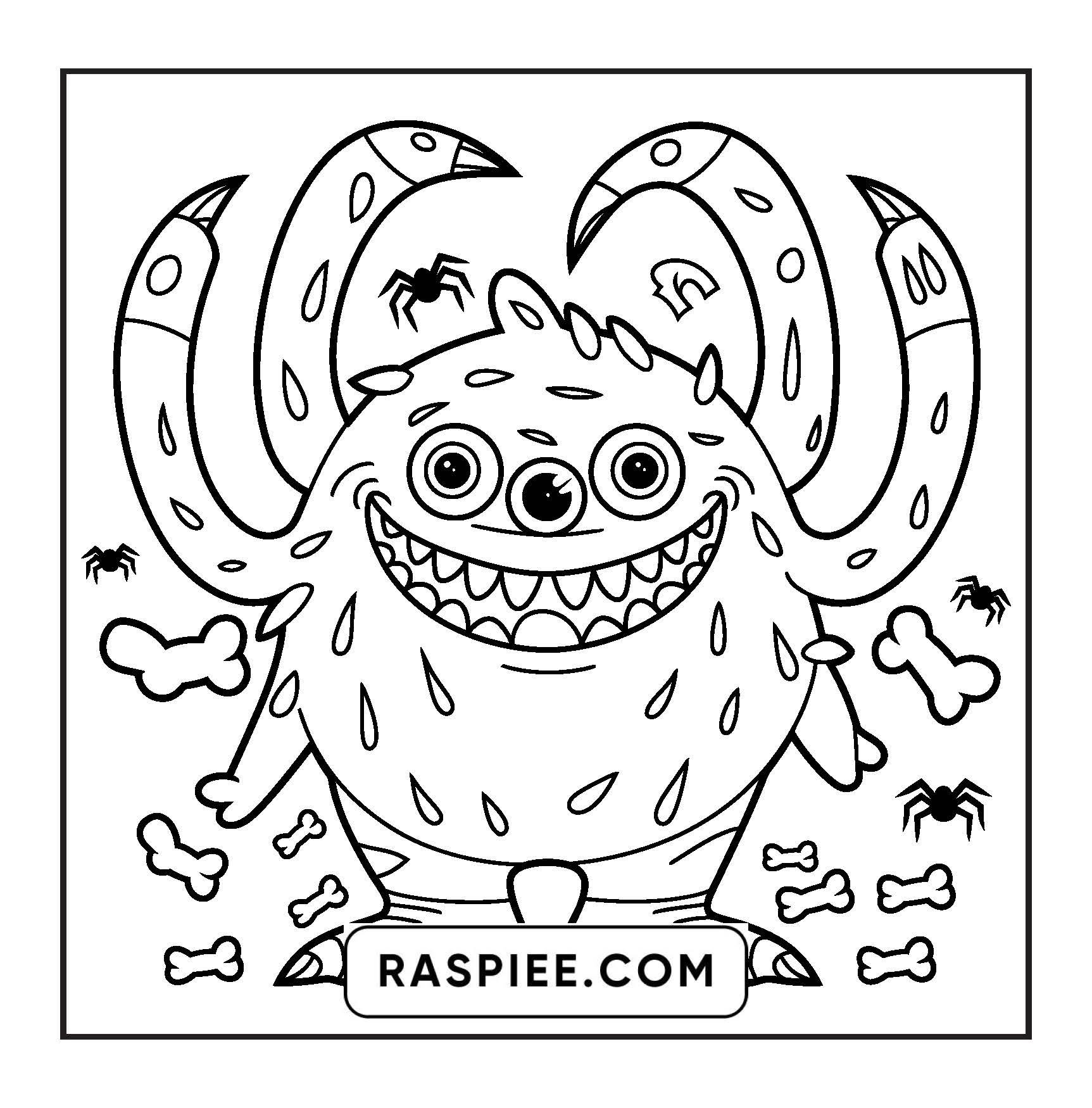 90 Bold and Easy Creepy Monster Coloring Pages