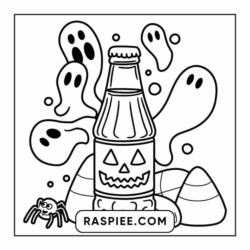 100 Bold Easy Spooky Food & Drinks Coloring Pages Printable PDF Instant Download