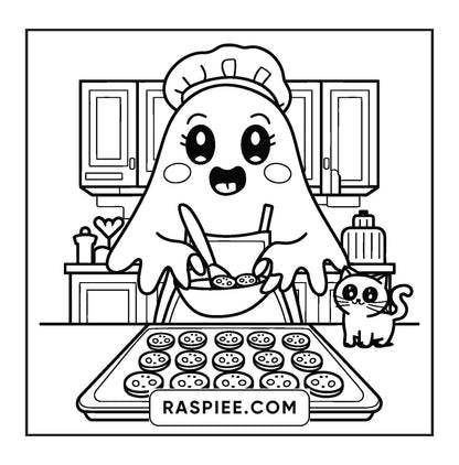 93 Bold and Easy Little Spooky Coloring Pages Printable PDF Instant Download