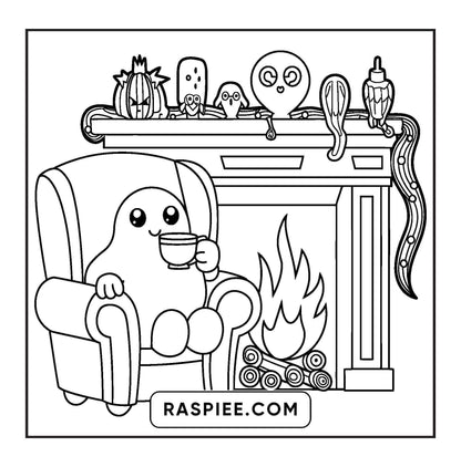 93 Bold and Easy Little Spooky Coloring Pages Printable PDF Instant Download