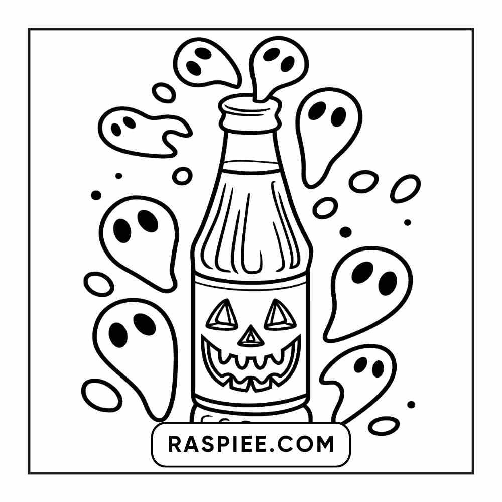 100 Bold Easy Spooky Food & Drinks Coloring Pages Printable PDF Instant Download