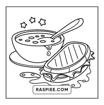 96 Food & Snacks Coloring Pages Bold & Easy Printable