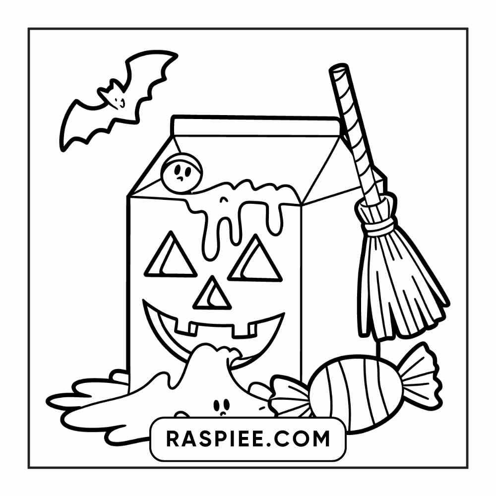 100 Bold Easy Spooky Food & Drinks Coloring Pages Printable PDF Instant Download
