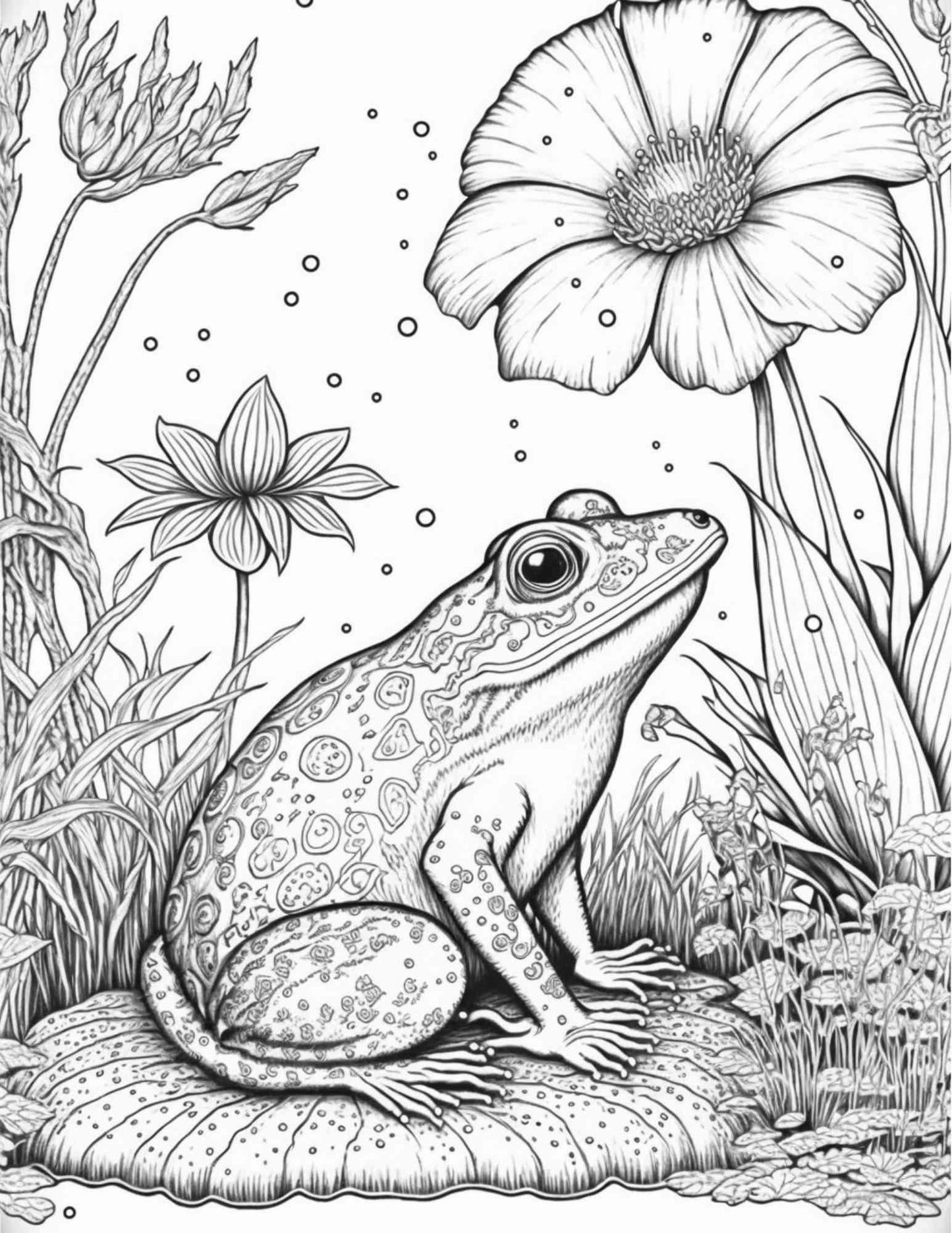 100 Mushroom Forest Coloring Pages Printable for Adults and Kids, Grayscale Coloring Book, Printable PDF File Instant Download