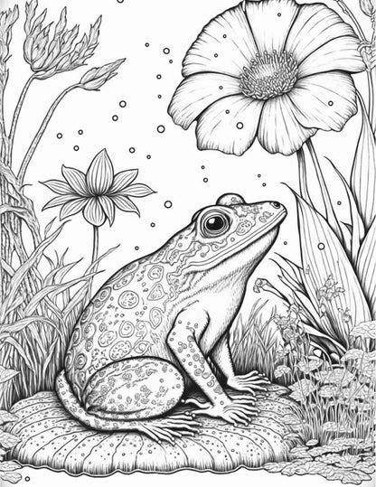 100 Mushroom Forest Coloring Pages Printable for Adults and Kids, Grayscale Coloring Book, Printable PDF File Instant Download