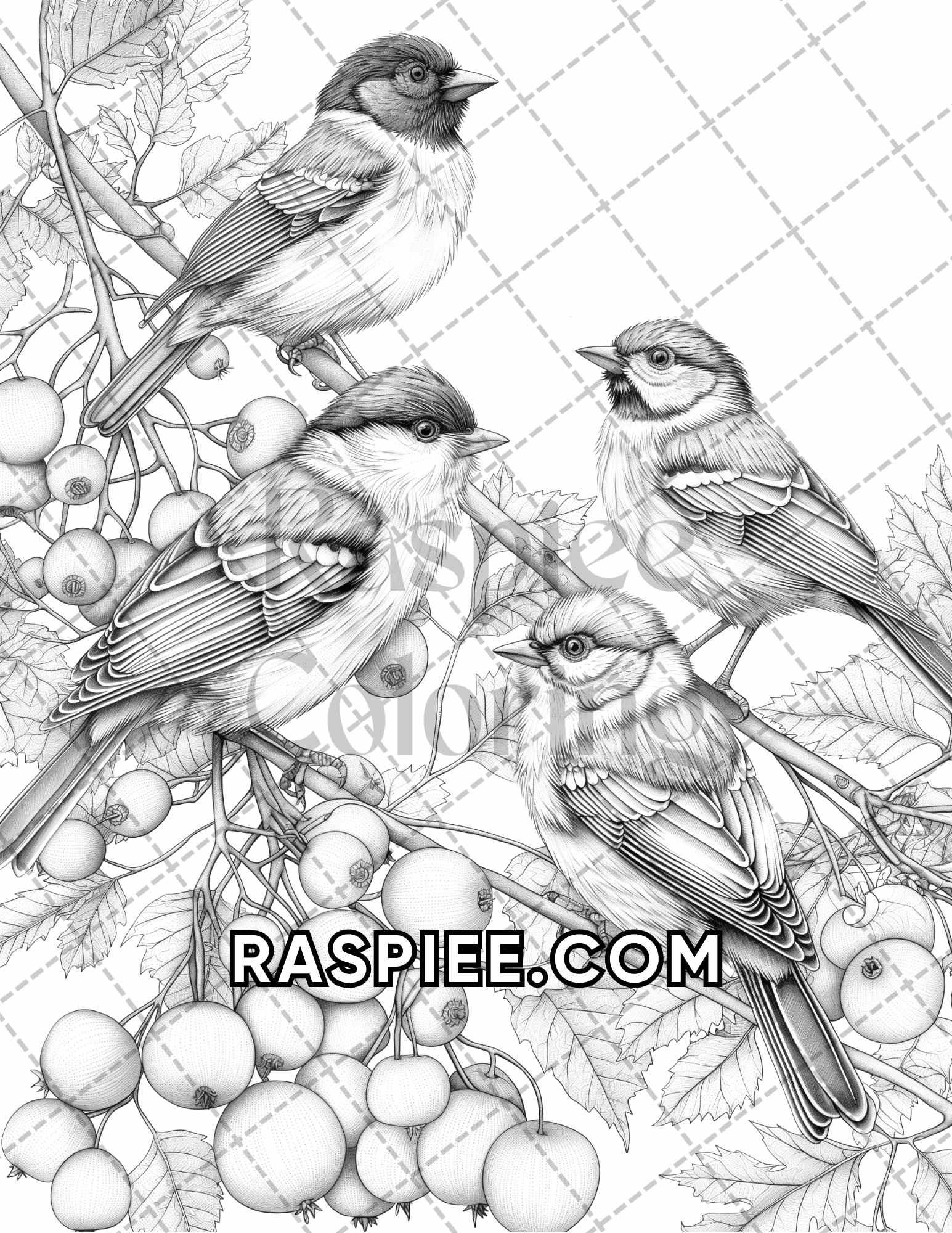 60 Relaxing Autumn Grayscale Adult Coloring Pages Printable PDF Instant Download