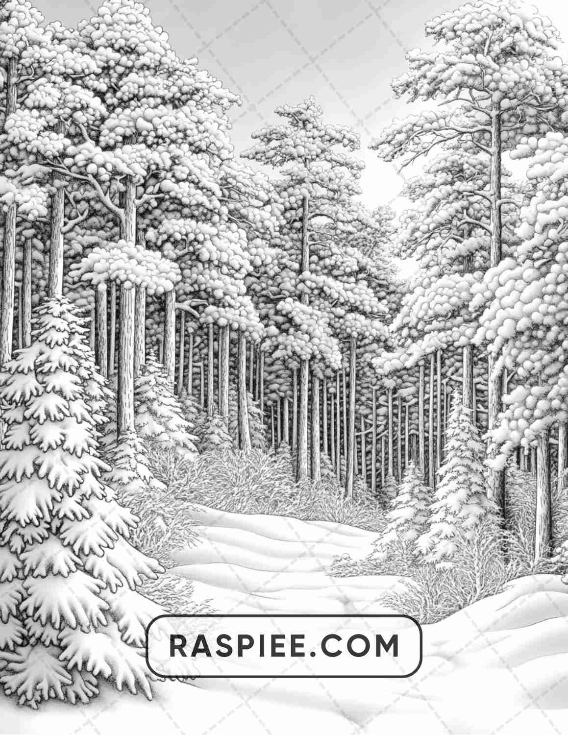 82 Winter Landscapes Adult Coloring Pages