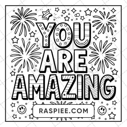 120 Bold and Easy Motivational Word Coloring Pages