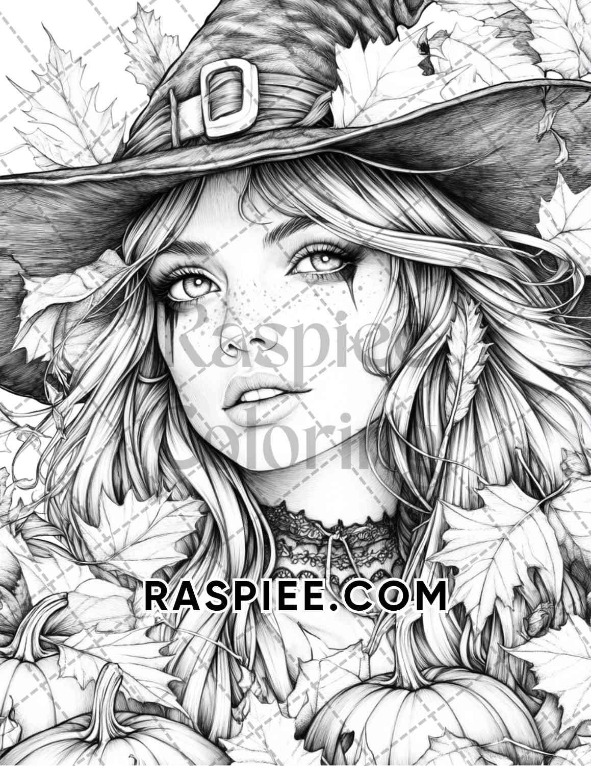 Enchanted Witches Adult Coloring Pages Printable PDF Instant Download