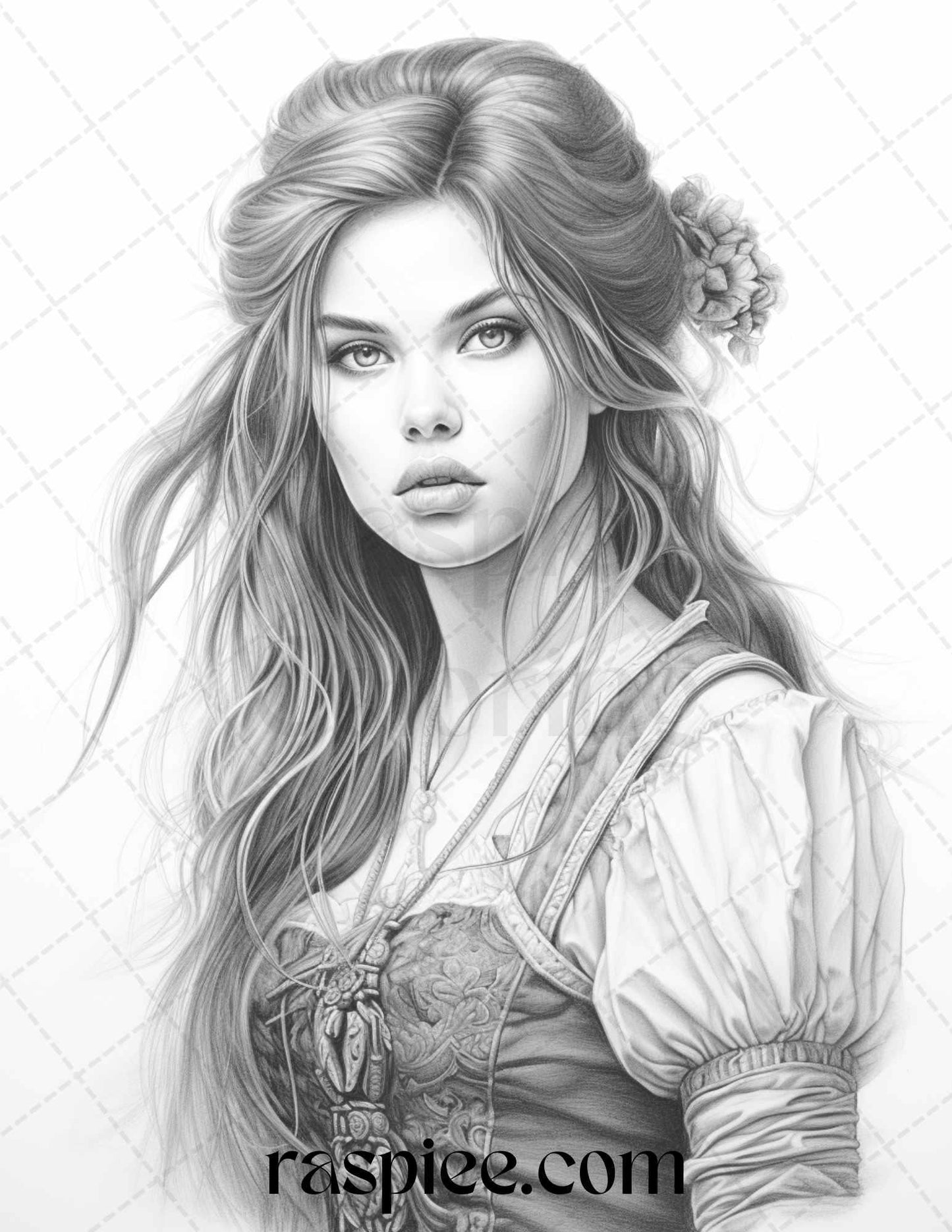 60 Pirate Life Grayscale Coloring Pages Printable for Adults, Stress Relief Coloring, PDF File Instant Download