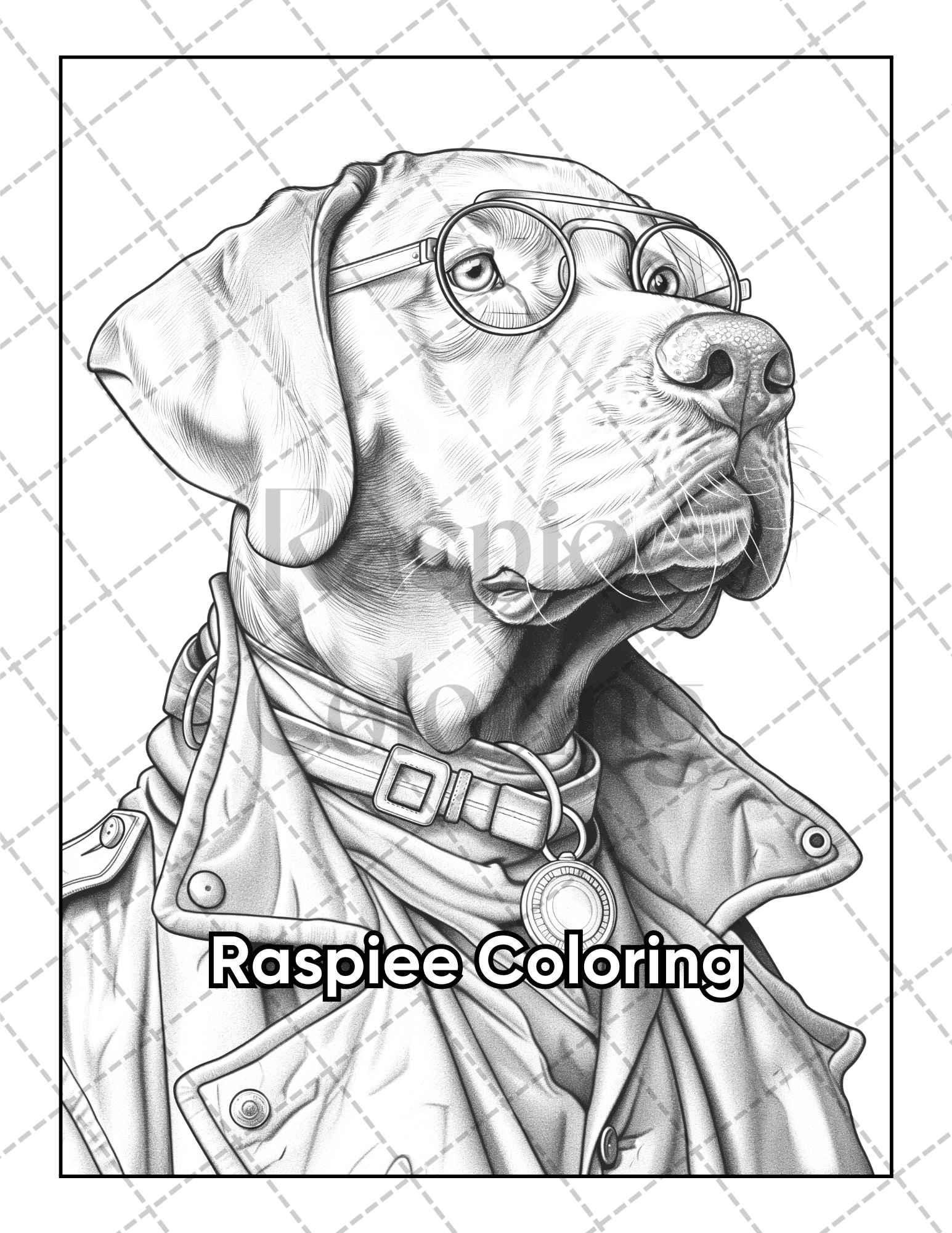 50 Dogs Dressed Up Adult Coloring Pages Printable PDF Instant Download