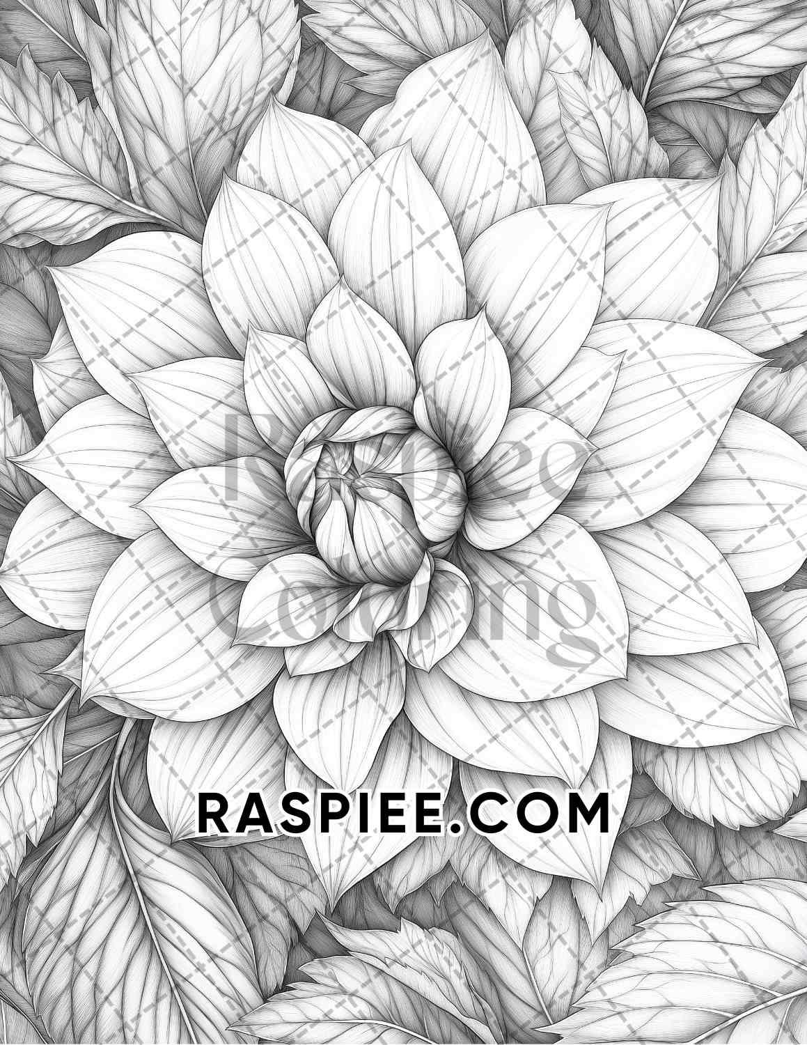 Fall Flowers Adult Coloring Pages Printable PDF Instant Download
