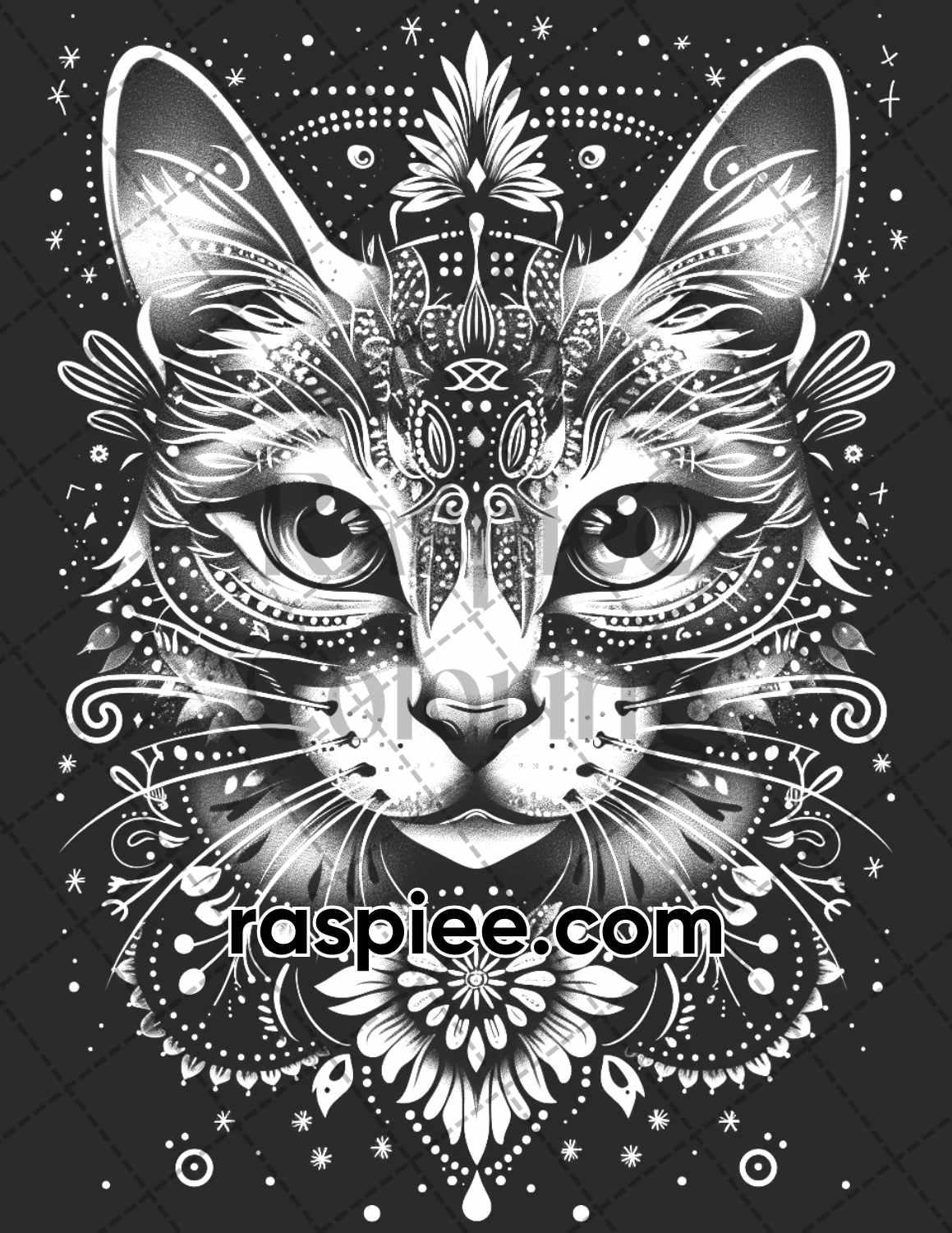 87 Spirit Animals Grayscale Adult Coloring Pages Printable PDF Instant Download