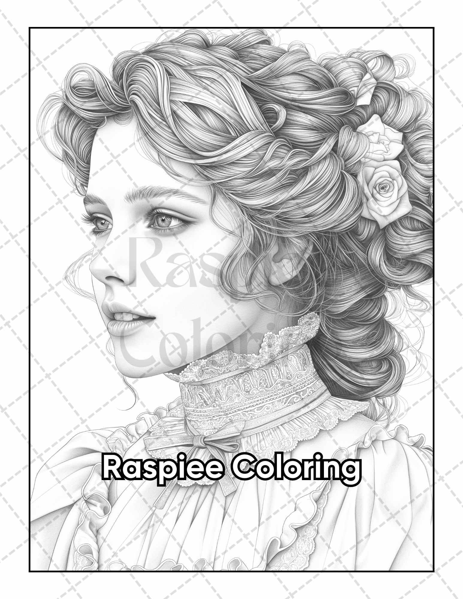 50 Victorian Portrait Adult Coloring Pages Printable PDF Instant Download