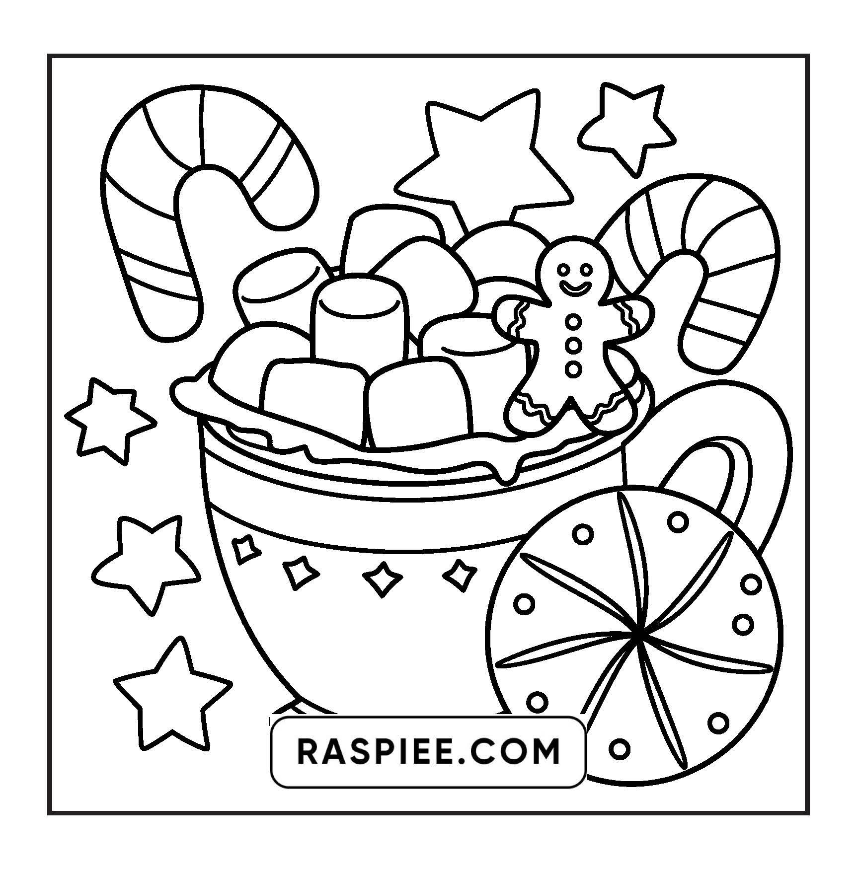 69 Bold and Easy Cozy Christmas Coloring Pages
