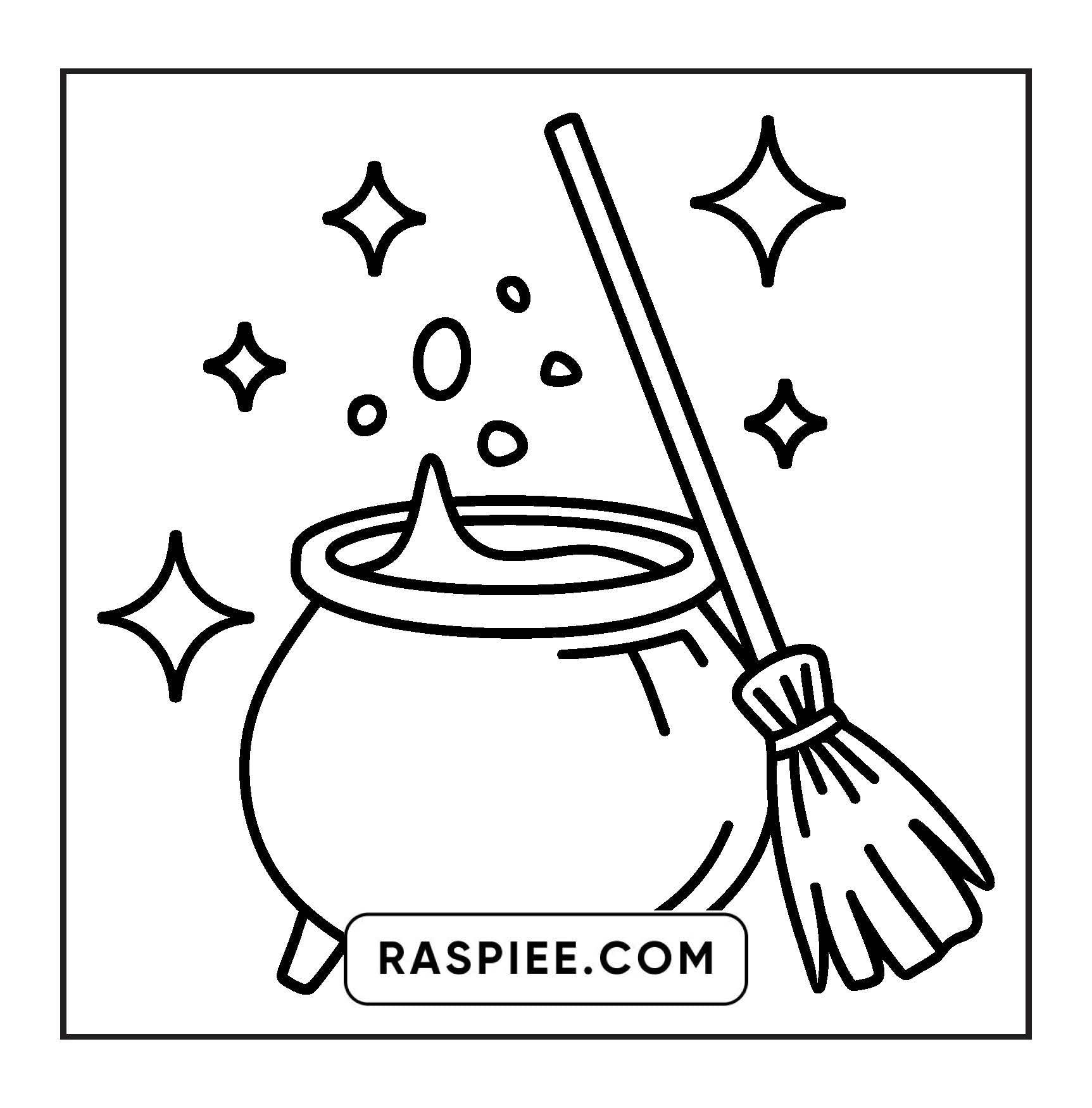 92 Bold and Easy Cute Witch Stuff Coloring Pages