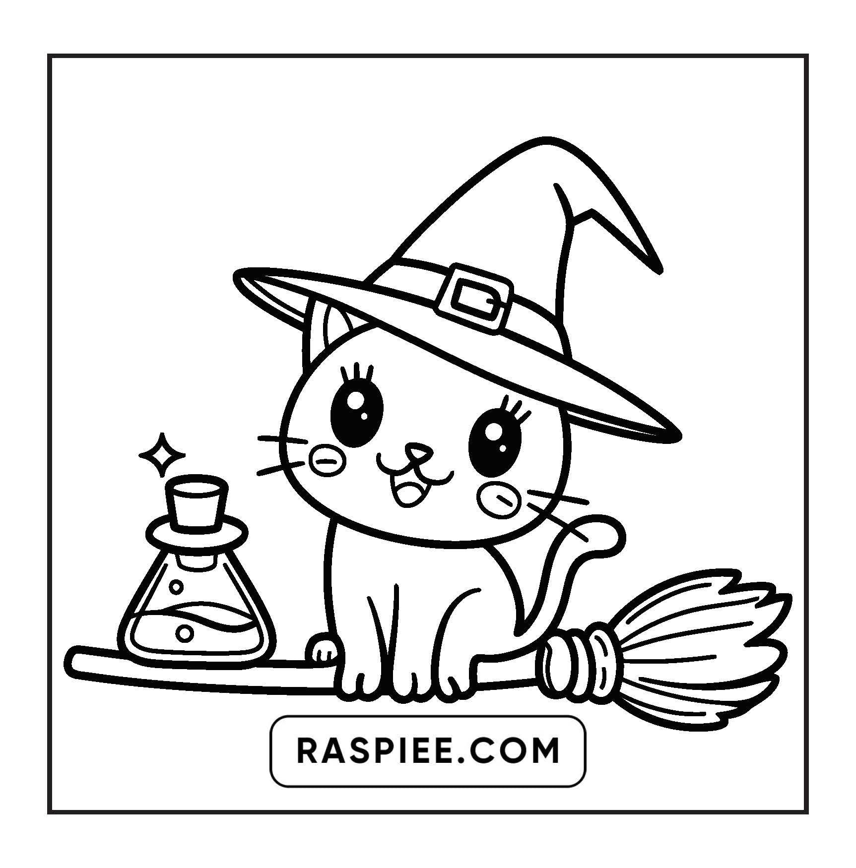 92 Bold and Easy Cute Witch Stuff Coloring Pages