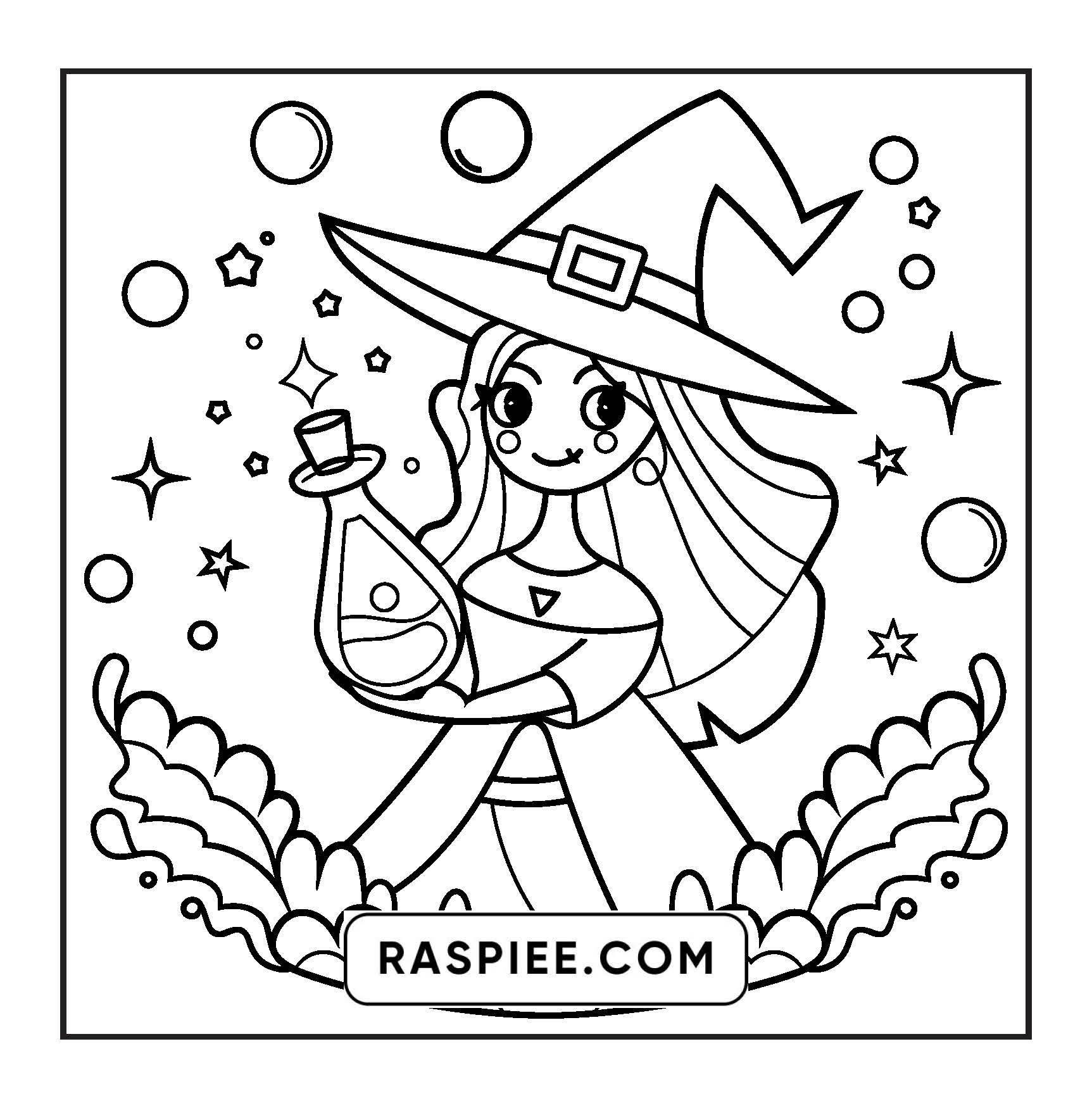 92 Bold and Easy Cute Witch Stuff Coloring Pages