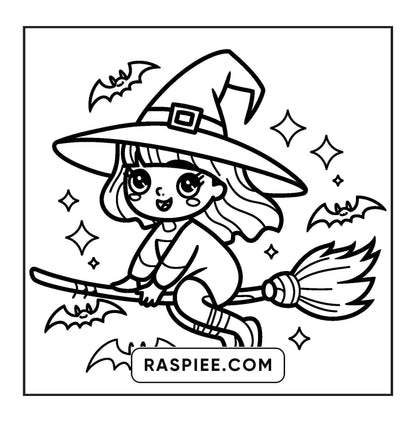 92 Bold and Easy Cute Witch Stuff Coloring Pages