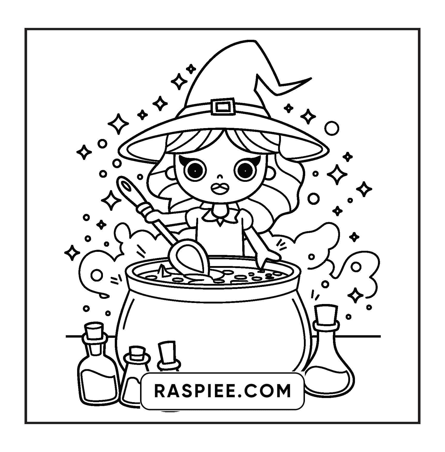 92 Bold and Easy Cute Witch Stuff Coloring Pages