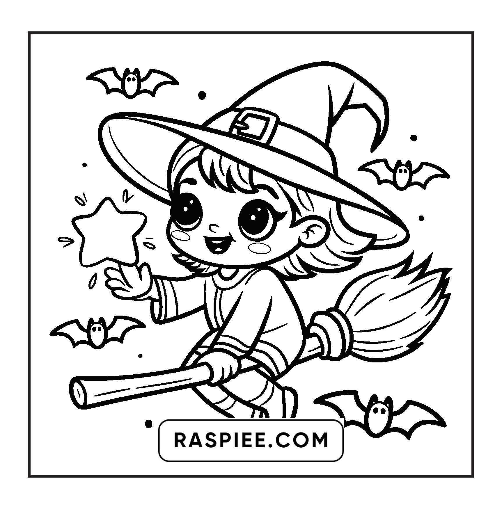 92 Bold and Easy Cute Witch Stuff Coloring Pages