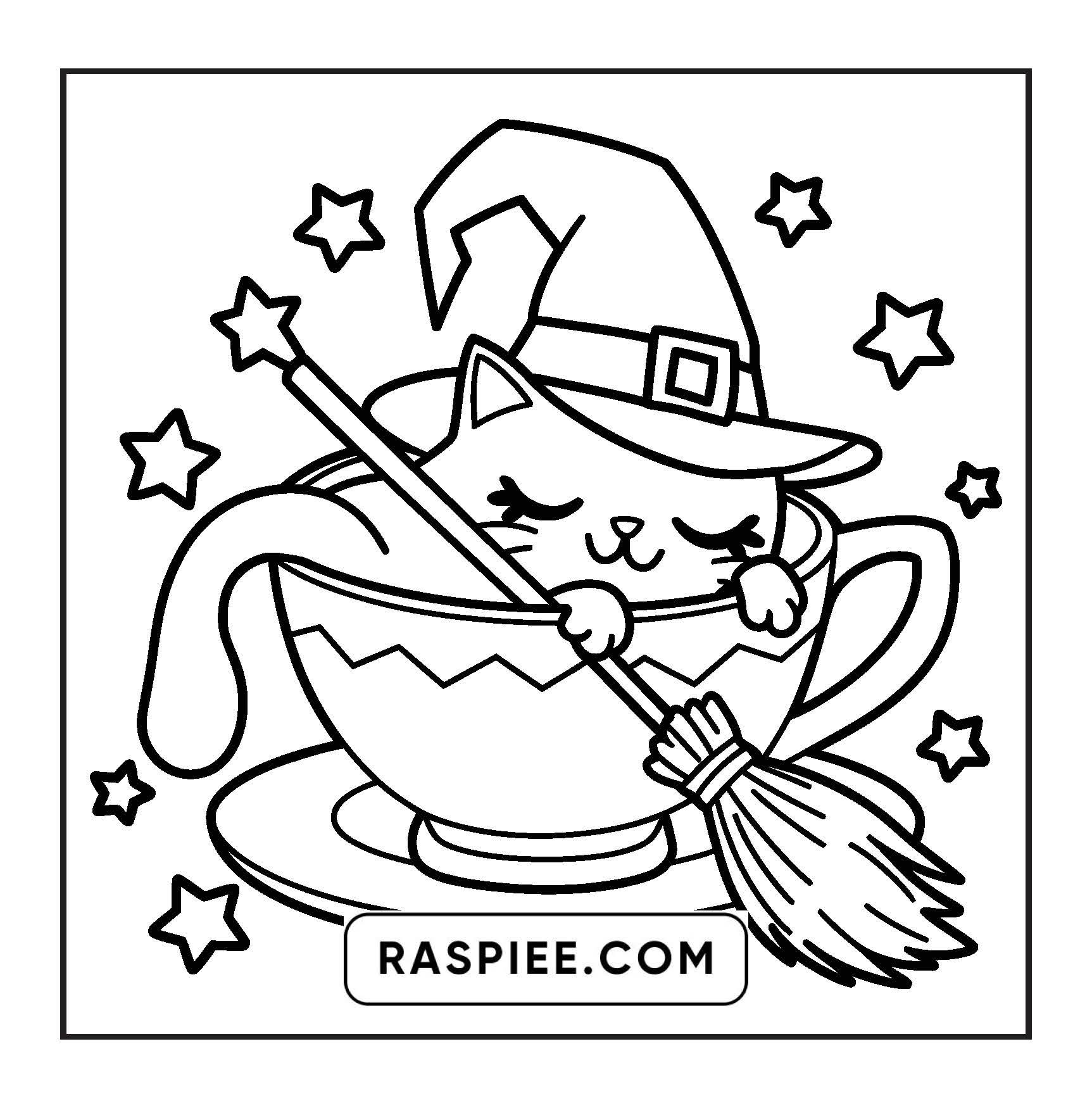 92 Bold and Easy Cute Witch Stuff Coloring Pages