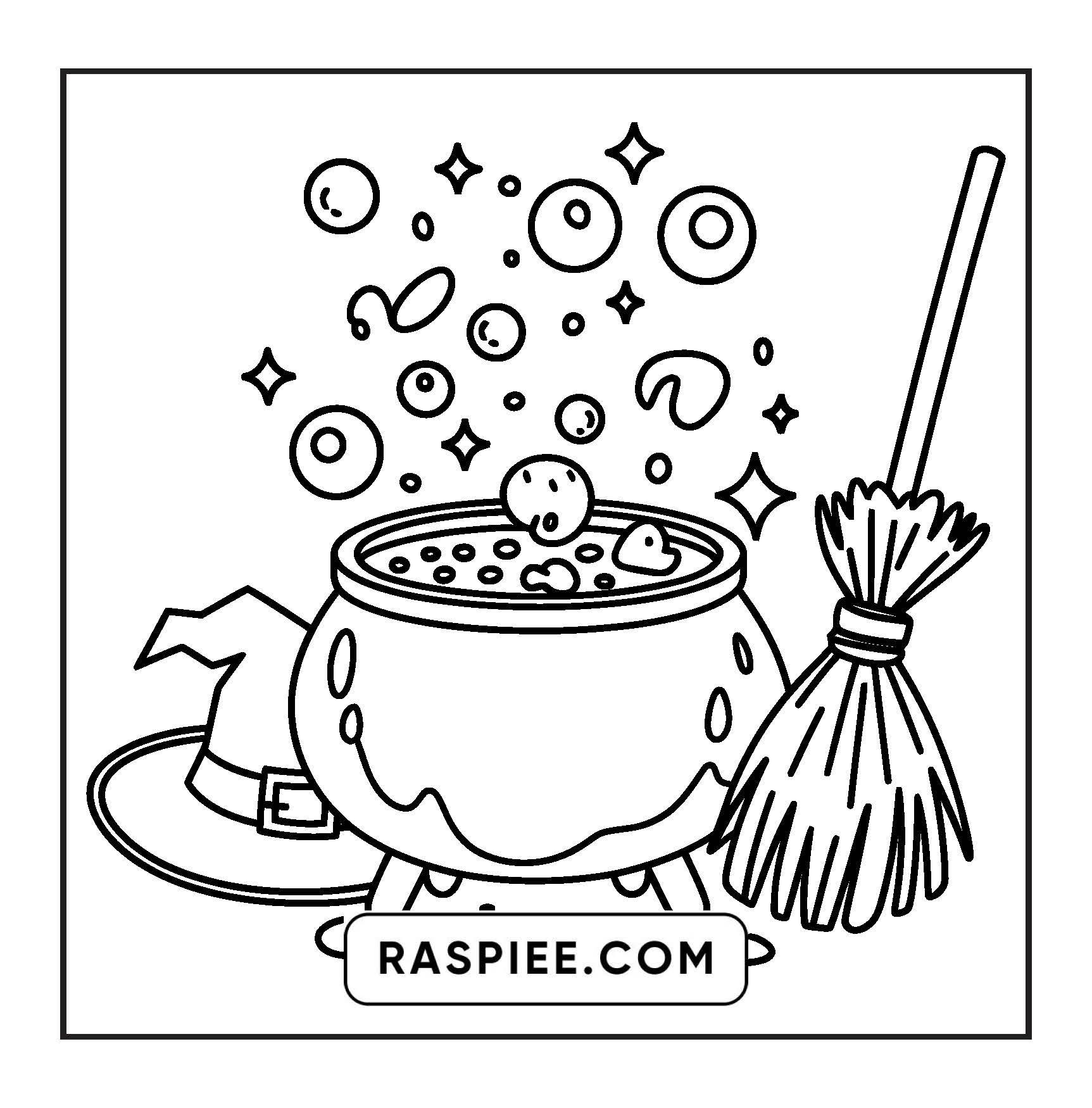 92 Bold and Easy Cute Witch Stuff Coloring Pages